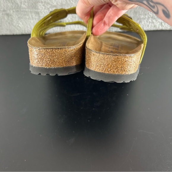 BIRKENSTOCK Granada Soft Footbed Lime Green Suede Leather Sandals Size 37 US 6 - Picture 6 of 9